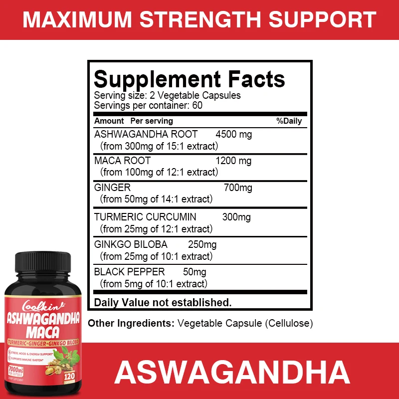 Ashwagandha and Maca Capsules  - огляд і ціна Ginger Tea