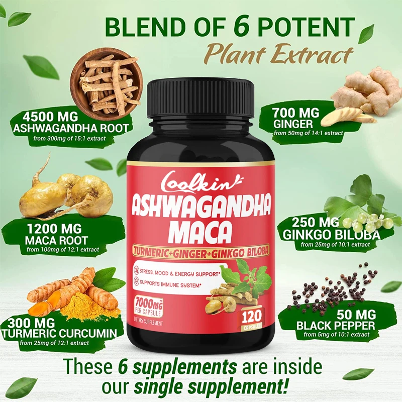 Ashwagandha and Maca Capsules  - огляд і ціна Ginger Tea